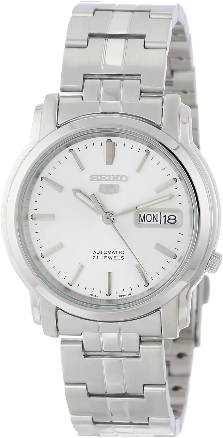 Seiko Men's SNKK65 Seiko 5 Automatic Stainless Steel Watch with Silver-Tone Dial