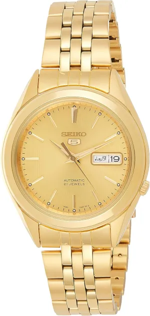 Seiko Men's SNKL28 Gold Plated Stainless Steel Analog with Gold Dial Watch