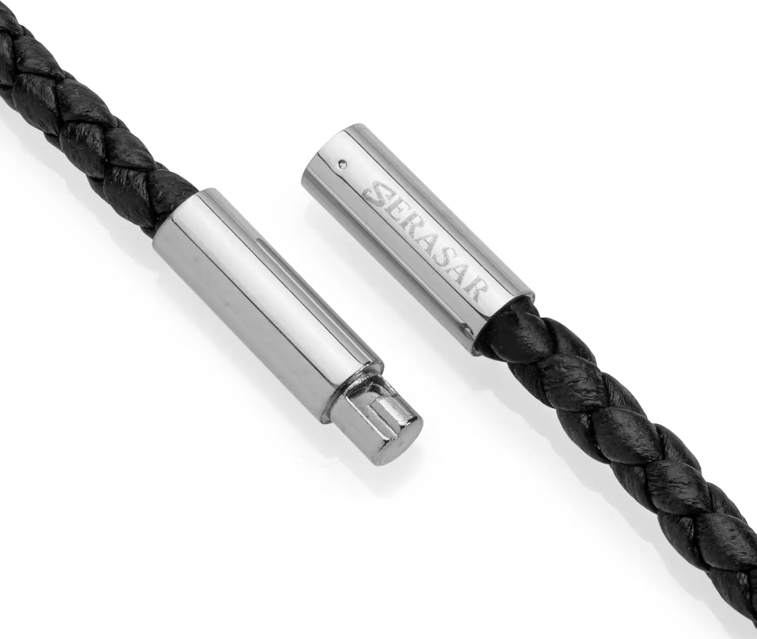 SERASAR Premium Leather Necklace Men | Stainless Steel Pendant | Secure Clasp | Three Colors | Jewelry Box Included