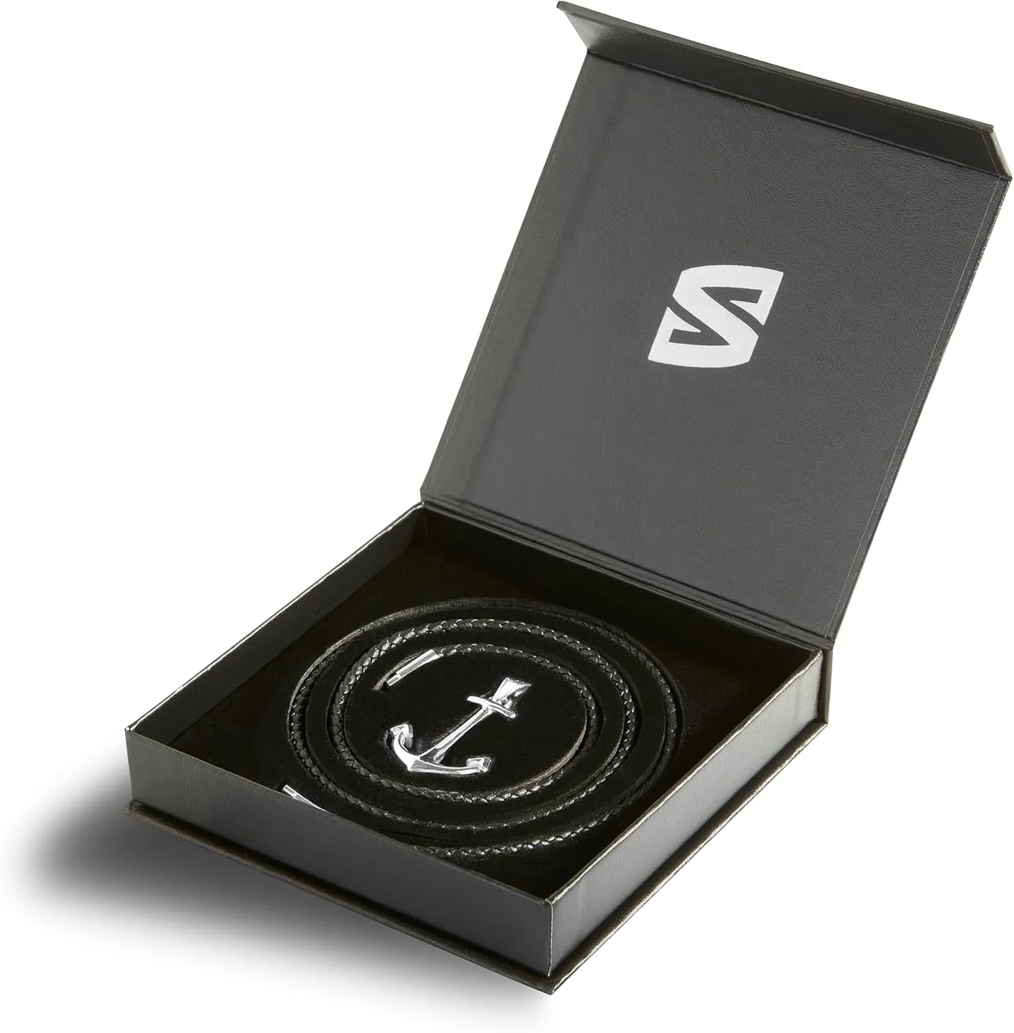 SERASAR Premium Leather Necklace Men | Stainless Steel Pendant | Secure Clasp | Three Colors | Jewelry Box Included