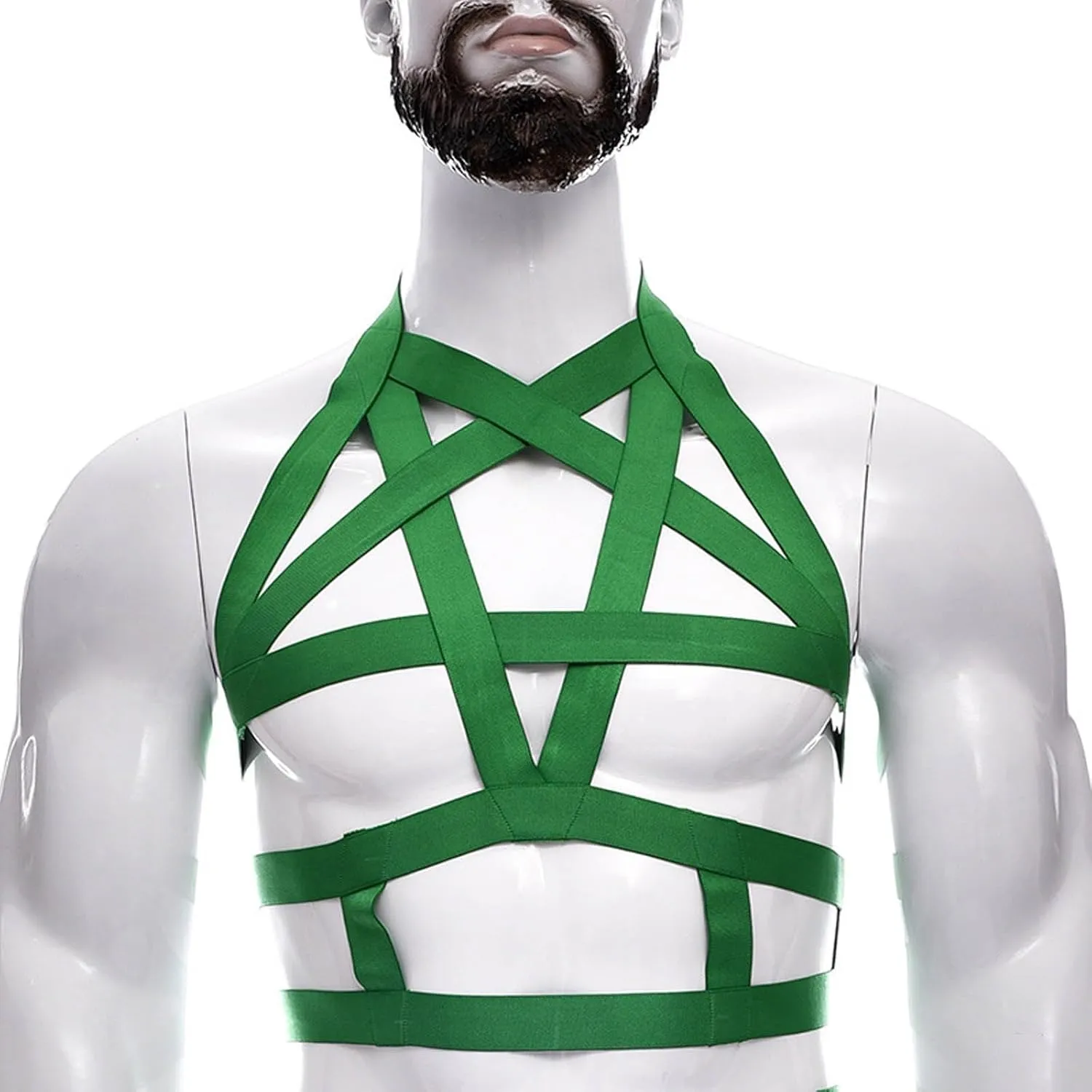 Sexy Lingerie for Men Harness Belt Body Chest Bra Nylon Elastic Shoulder Strap Punk Tops Cutout Nightclub Clubwear