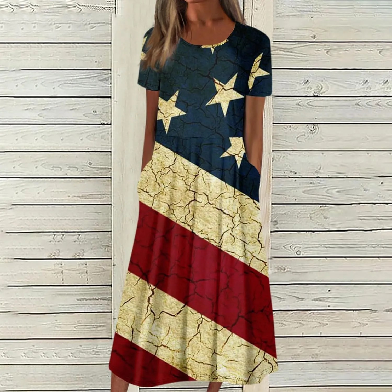SGASY Summer Dresses for Women 2024 Plus Size Short Sleeve Button Down Boho Midi Sundress House Dress with Pockets