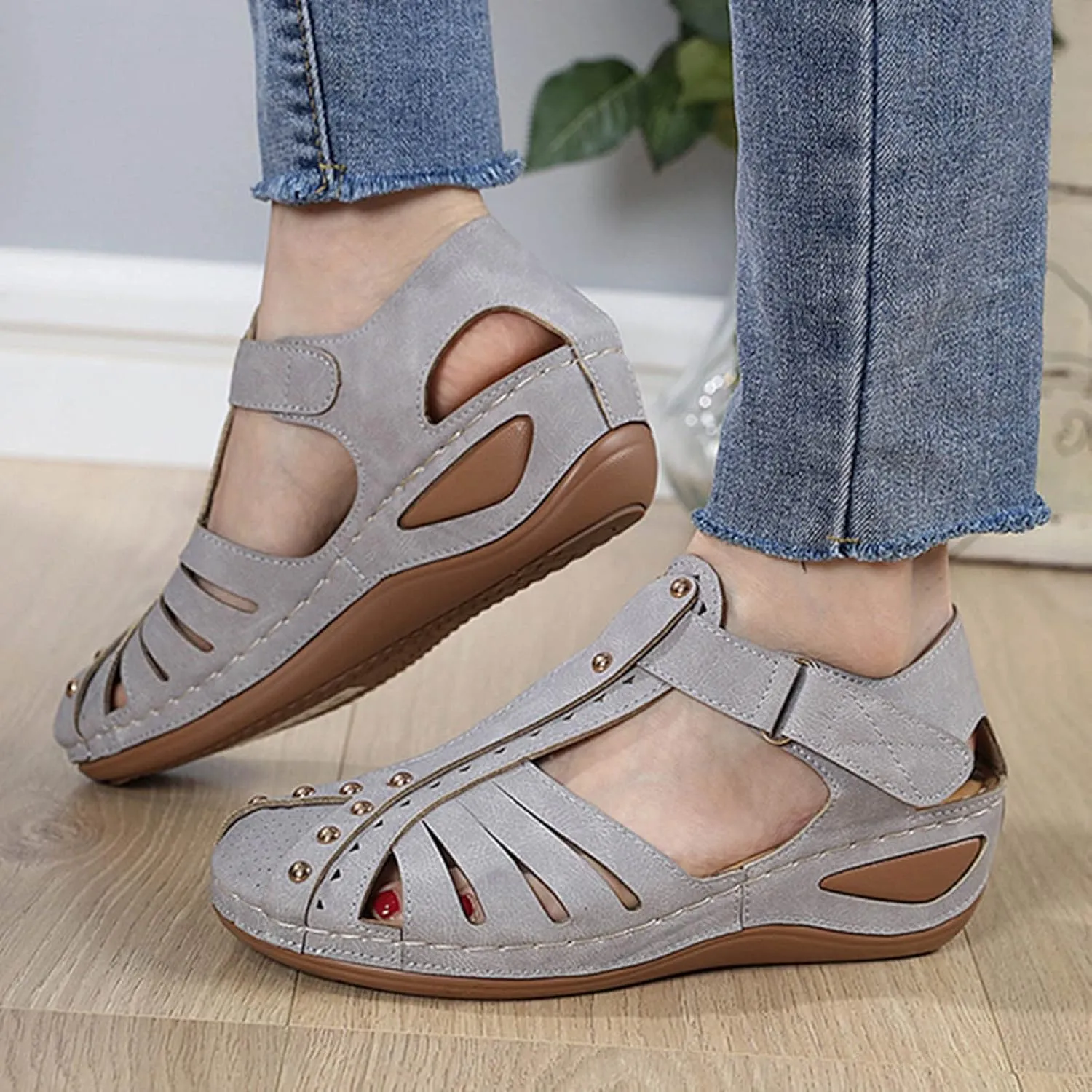 Shoes for Bunions and Wide Feet Sandalias Para Mujer Elegantes Blancas Sandals for Women Dressy Orthopaedic Shoes for Women Arch Support Flip Flops Women 1 Inch Heel Sandals for Women