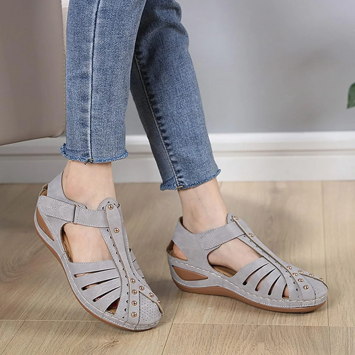 Shoes for Bunions and Wide Feet Sandalias Para Mujer Elegantes Blancas Sandals for Women Dressy Orthopaedic Shoes for Women Arch Support Flip Flops Women 1 Inch Heel Sandals for Women