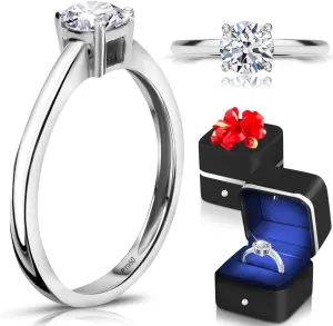 SHOP LC DELIVERING JOY Lab Grown Diamond Rings for Women Crafted with Real Platinum - Lab Grown Promise Ring Jewelry Gifts 0.5 Carat Size - 10 Birthday Gifts