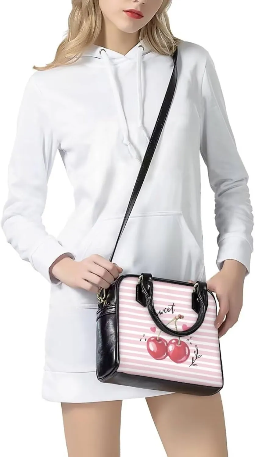Shoulder Bag for Women Travel Leather Saddle Purse Zippered Wallet 3 Pcs