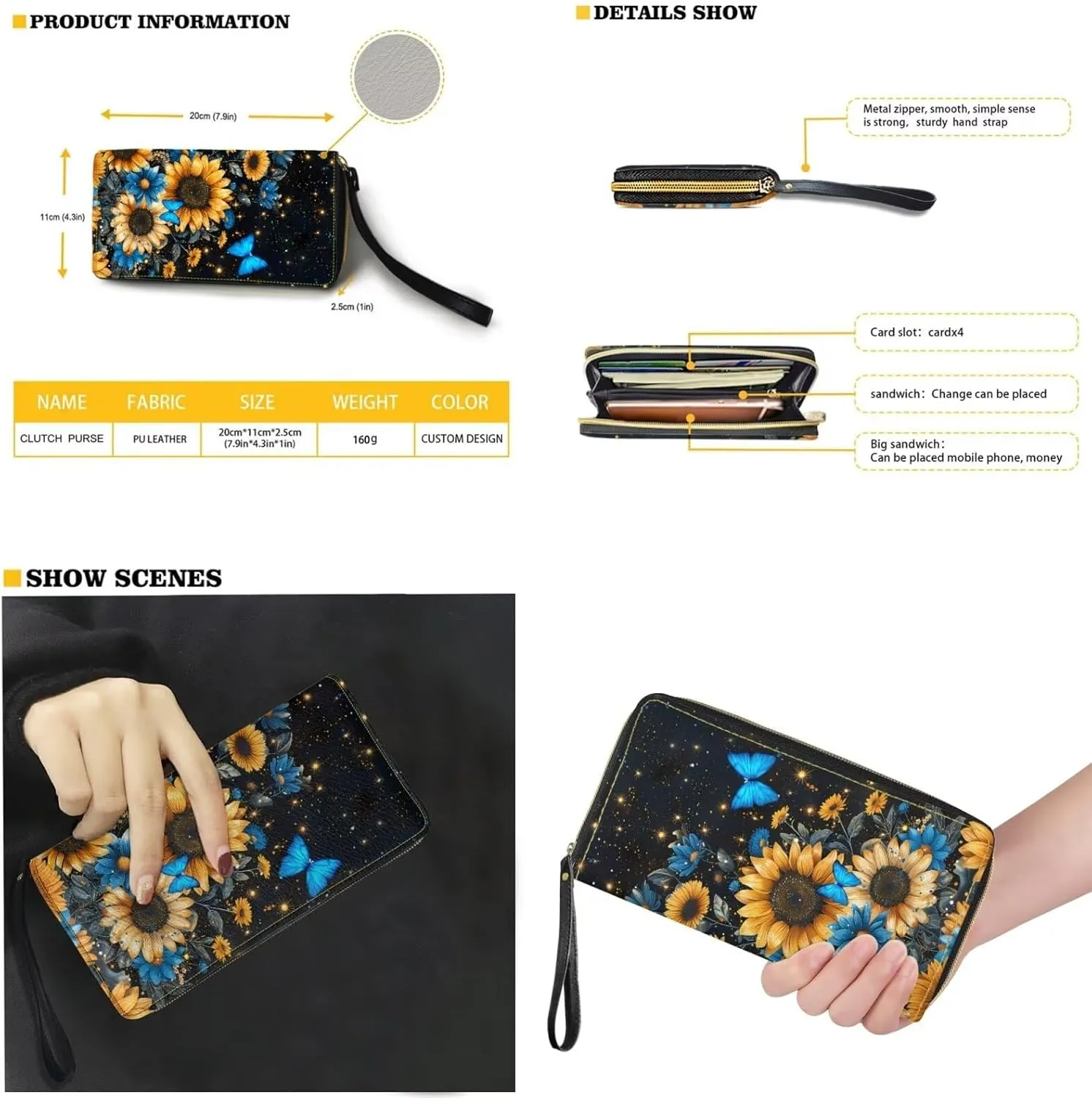 Shoulder Bag Set Leather Tote Handbags with Portable Makeup Bag and Wristlet Wallet for Women, 3 Pieces