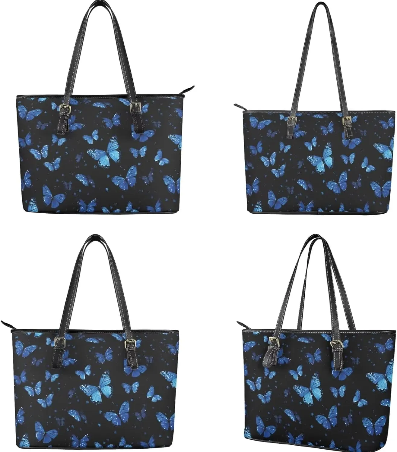 Shoulder Bag Set Leather Tote Handbags with Portable Makeup Bag and Wristlet Wallet for Women, 3 Pieces
