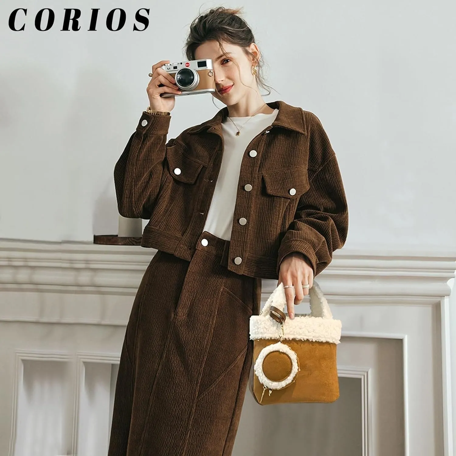 Shoulder for Women Suede Tote Soft Plush Handbag Fluffy Crossbody Vintage Messenger Lightweight Satchel Lamb Wool