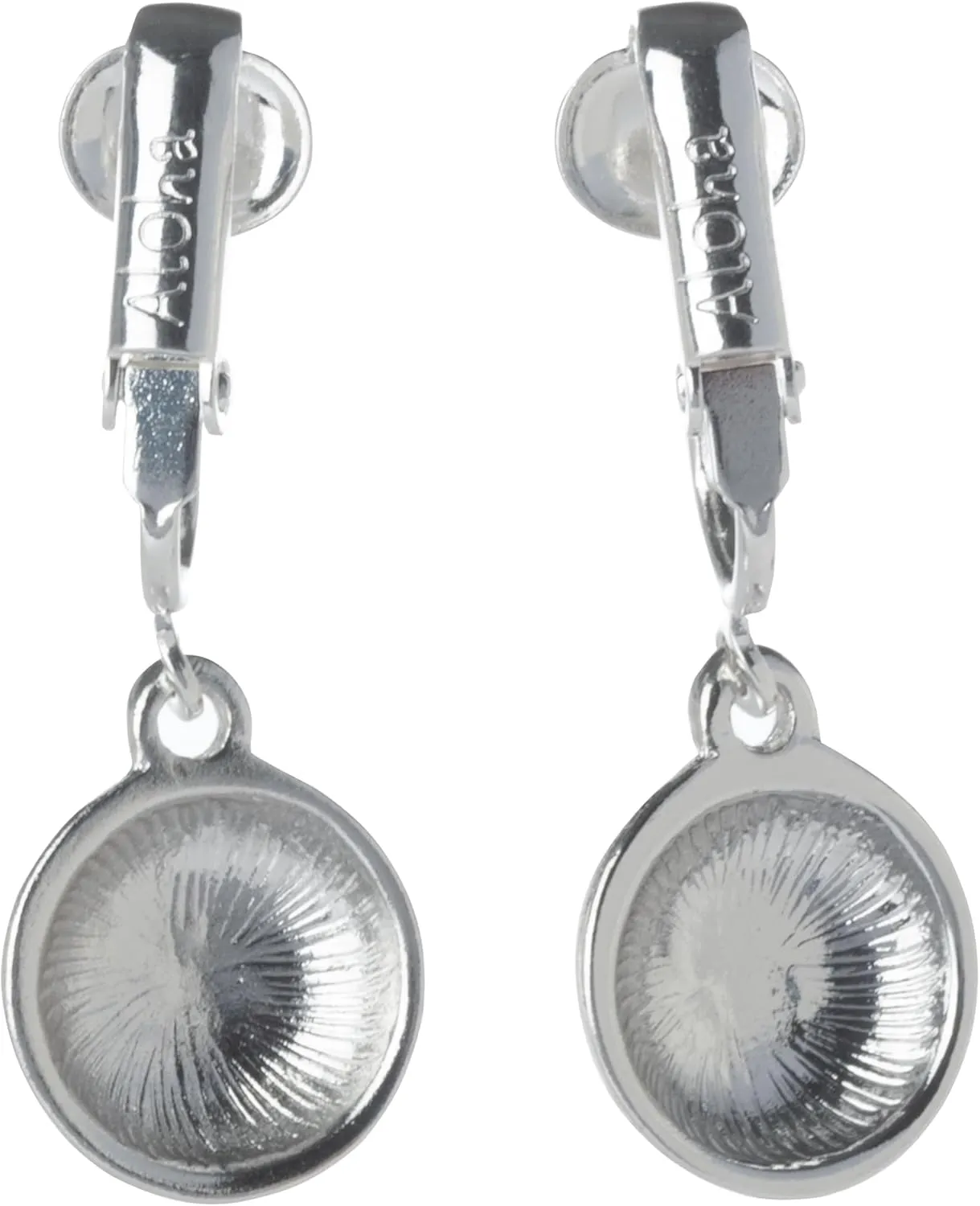 Silver Tone Non Pierced Clip On Sports Dangling Earrings