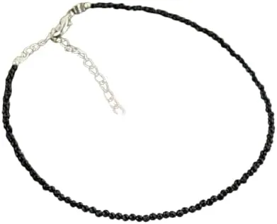 Small Black Bead Waterproof Anklets for Women Girls Beach Foot Ankle Bracelet Cute Colorful Friendship Beaded Anklets 9 inches