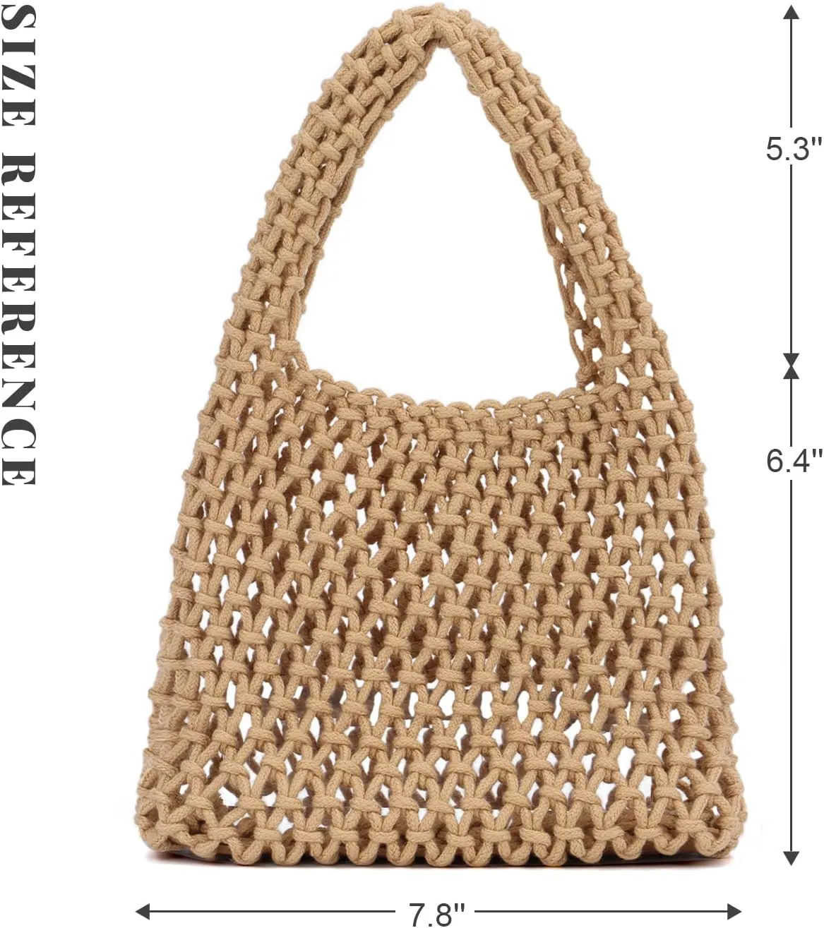 Small Crochet Tote Bag for Women Summer Mesh Woven Handbags Beach Hobo Bag