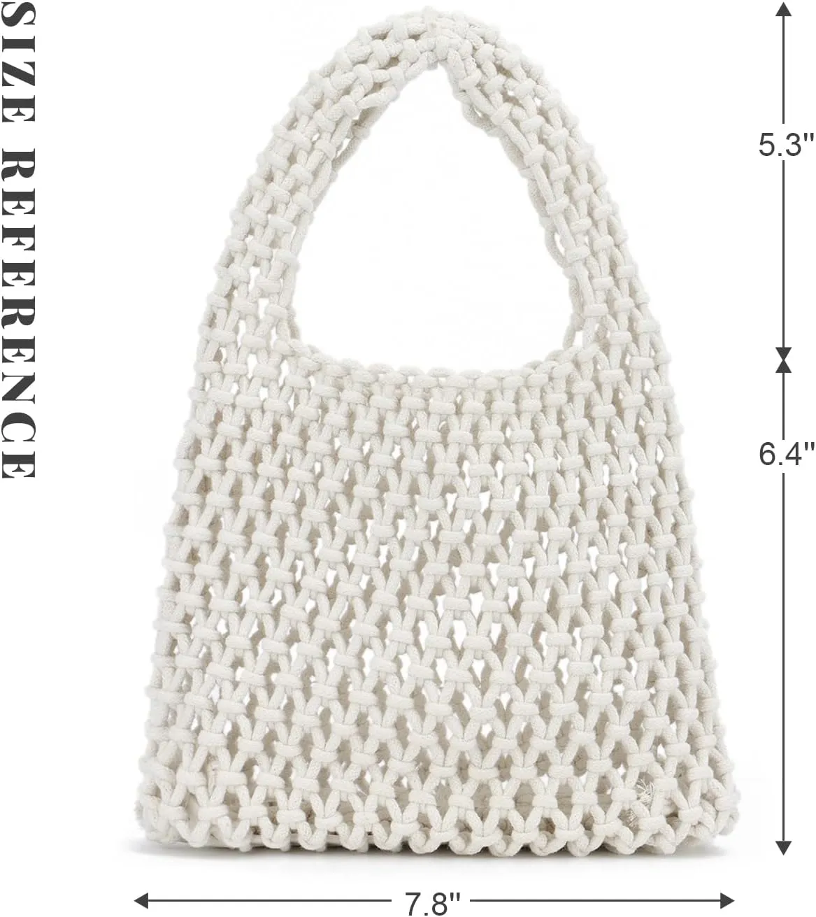 Small Crochet Tote Bag for Women Summer Mesh Woven Handbags Beach Hobo Bag