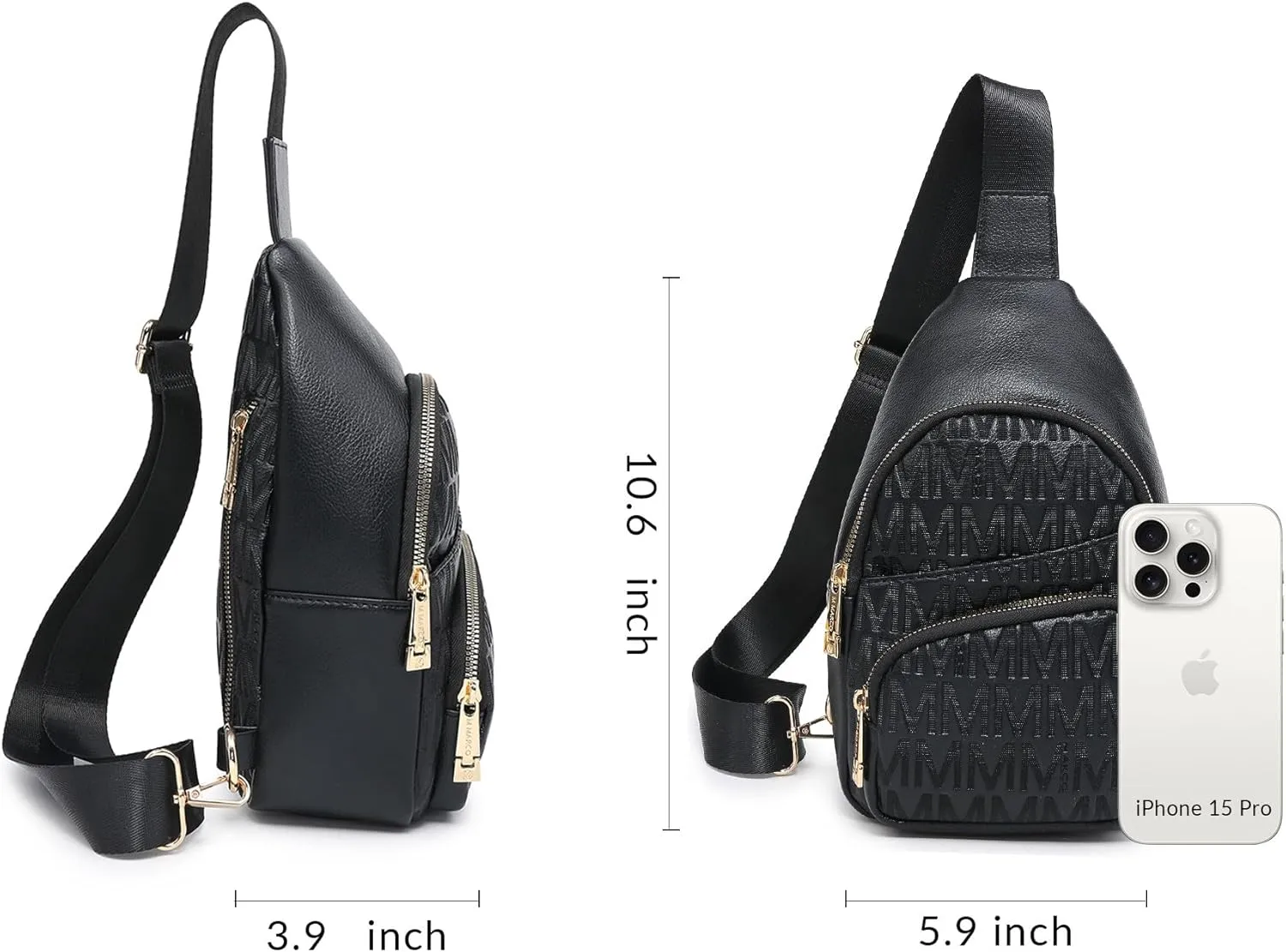 Small Crossbody Bag for Women Pu Leather Sling Purse Trendy Fanny Pack Chest Bag for Travel