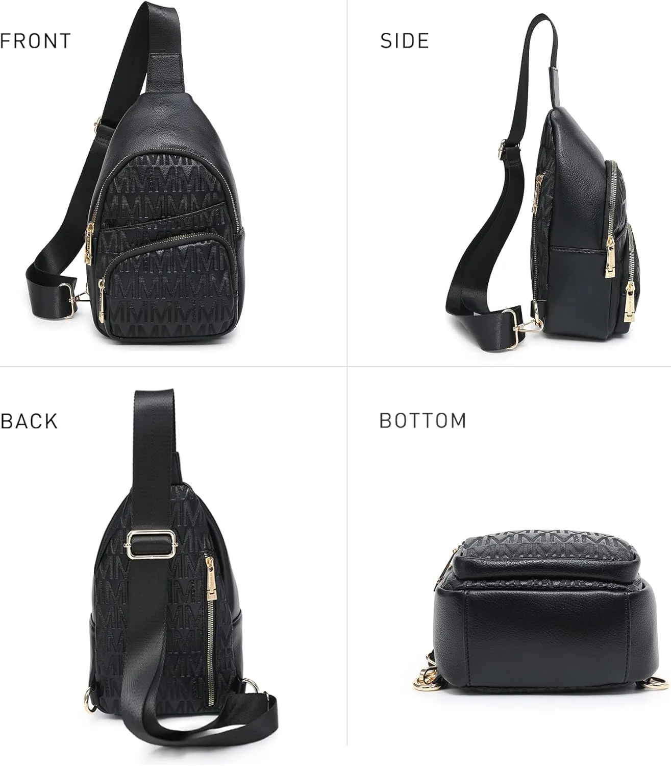 Small Crossbody Bag for Women Pu Leather Sling Purse Trendy Fanny Pack Chest Bag for Travel