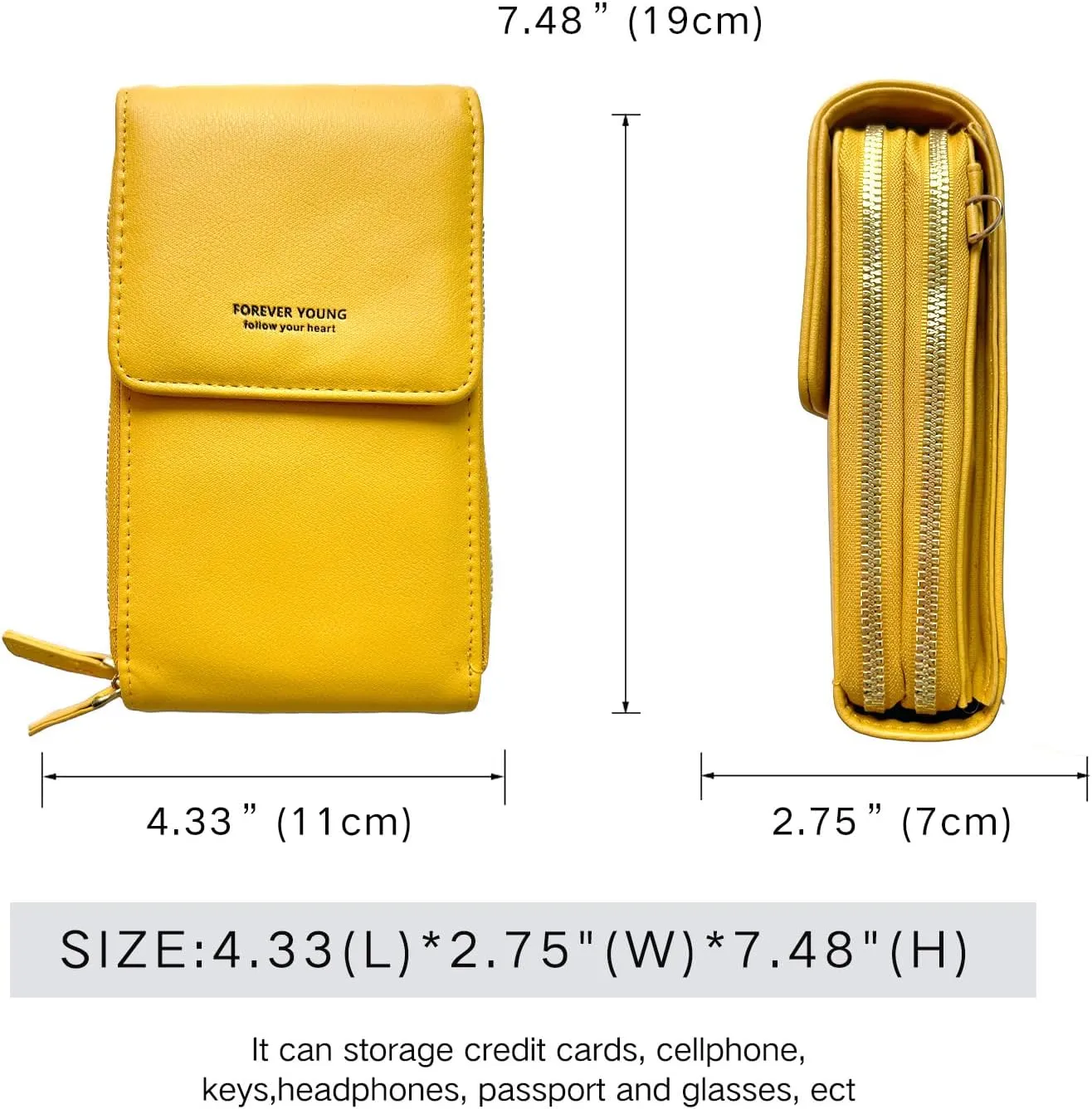 Small Crossbody Cell Phone Bag for Women, Mini Shoulder Purse with Credit Card Slots
