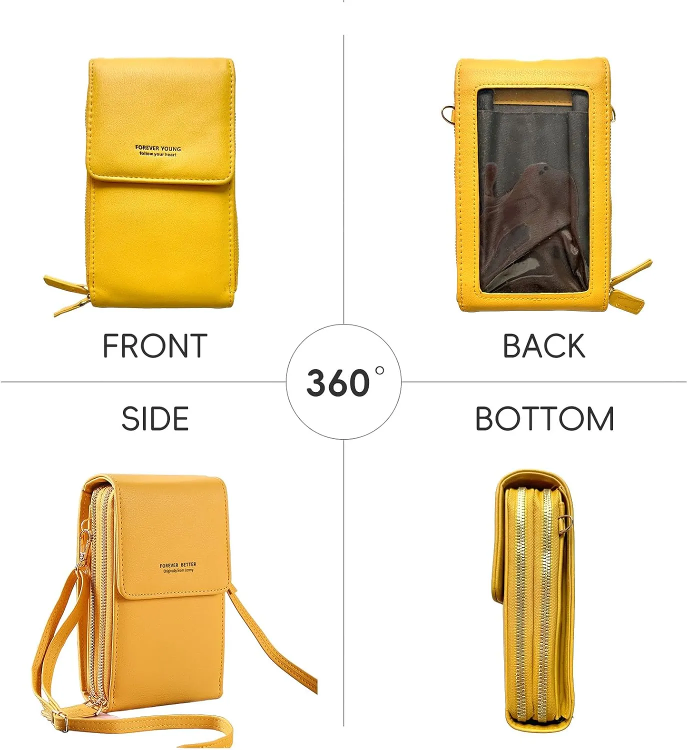 Small Crossbody Cell Phone Bag for Women, Mini Shoulder Purse with Credit Card Slots