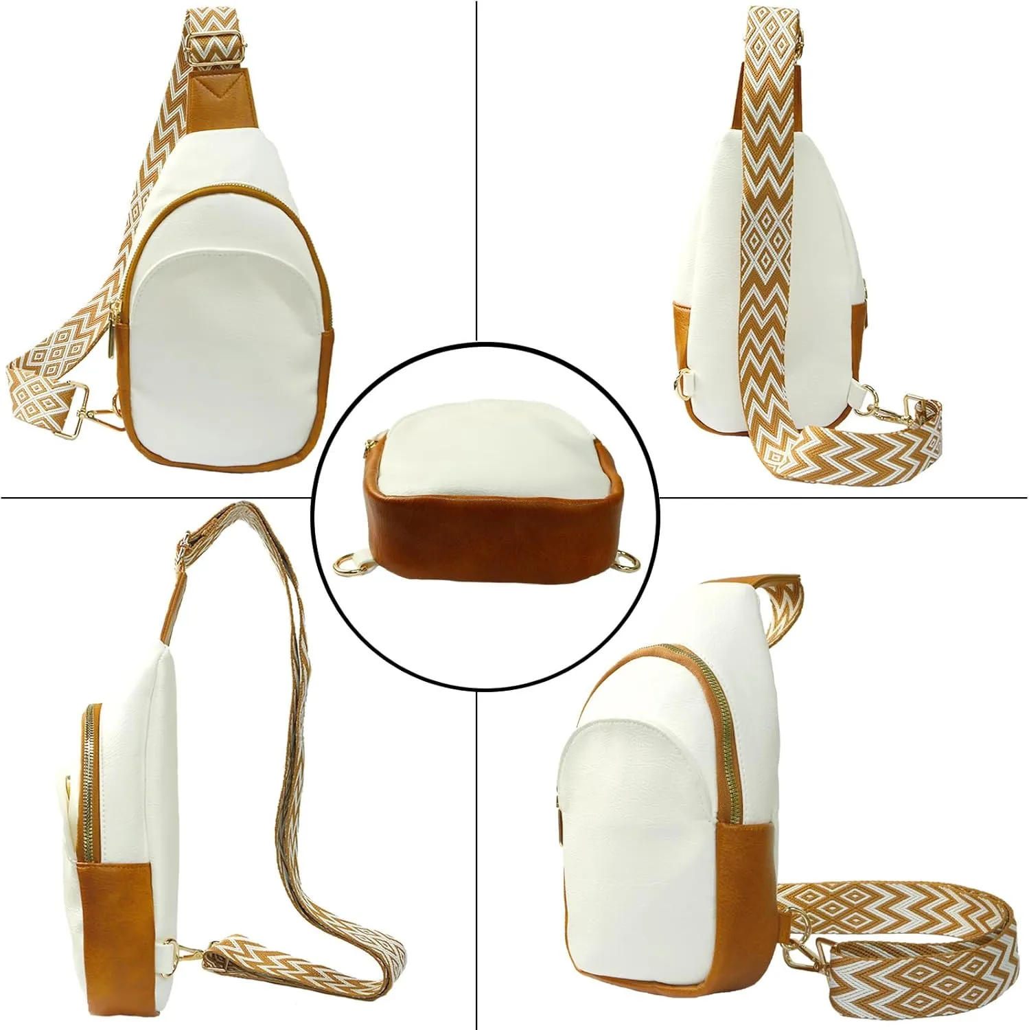 Small Sling Bag for Men Women, Crossbody Faux Leather Fashion Waist Packs Crossbody Bags Chest Bag