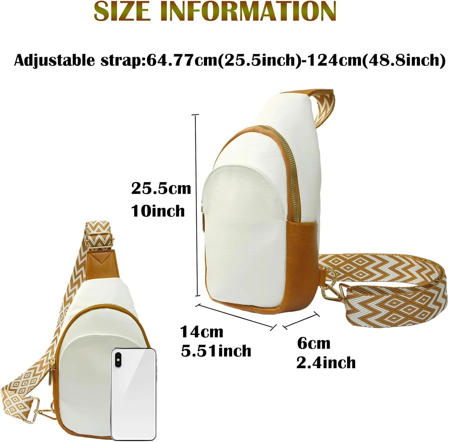 Small Sling Bag for Men Women, Crossbody Faux Leather Fashion Waist Packs Crossbody Bags Chest Bag