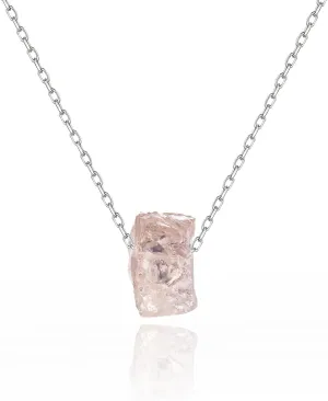 Solid 925 Sterling Silver Natural Crystal Necklace Spiritual Energy Healing Raw Stone