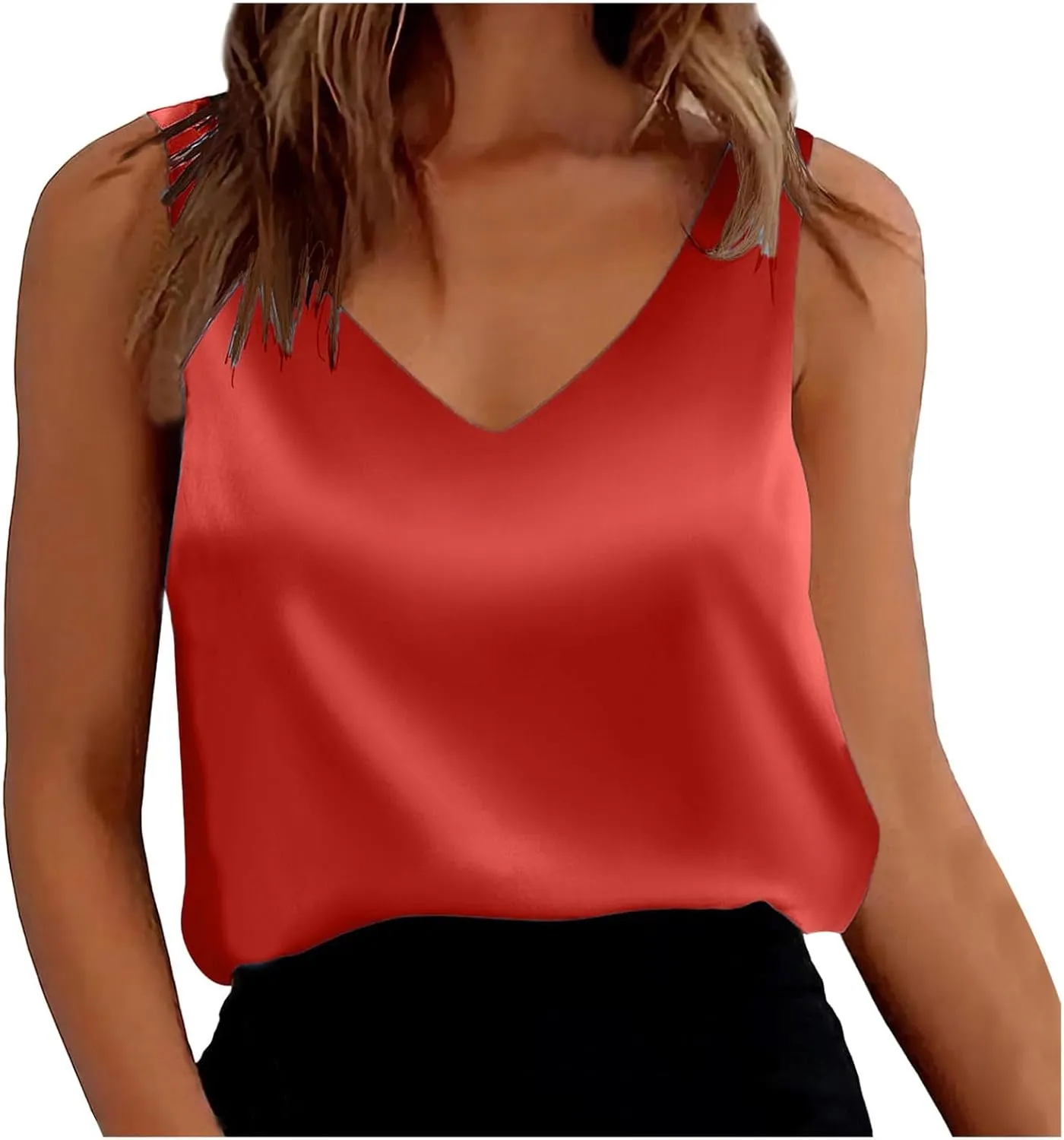 Solid Sleeveless V Neck Camisole Tops Casual Tank Top for Women Blouse Tee Vest Yoga Sports Wear Summer Clothing