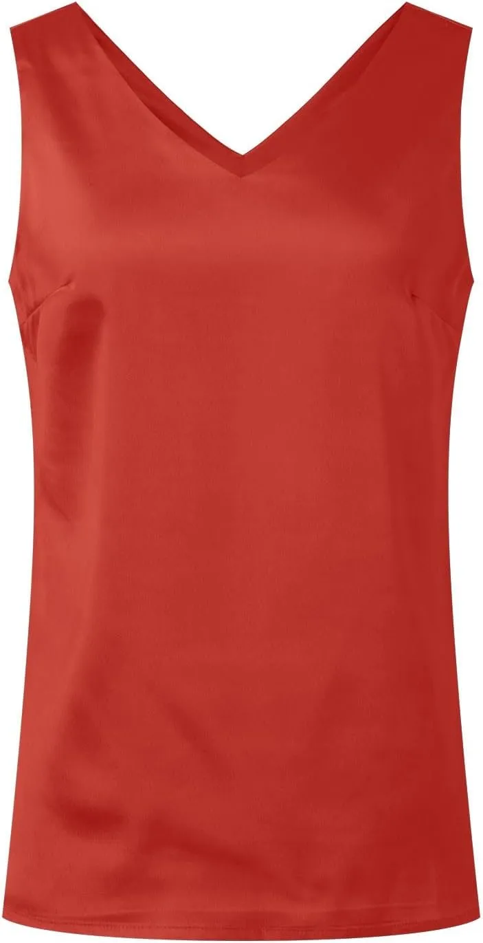 Solid Sleeveless V Neck Camisole Tops Casual Tank Top for Women Blouse Tee Vest Yoga Sports Wear Summer Clothing