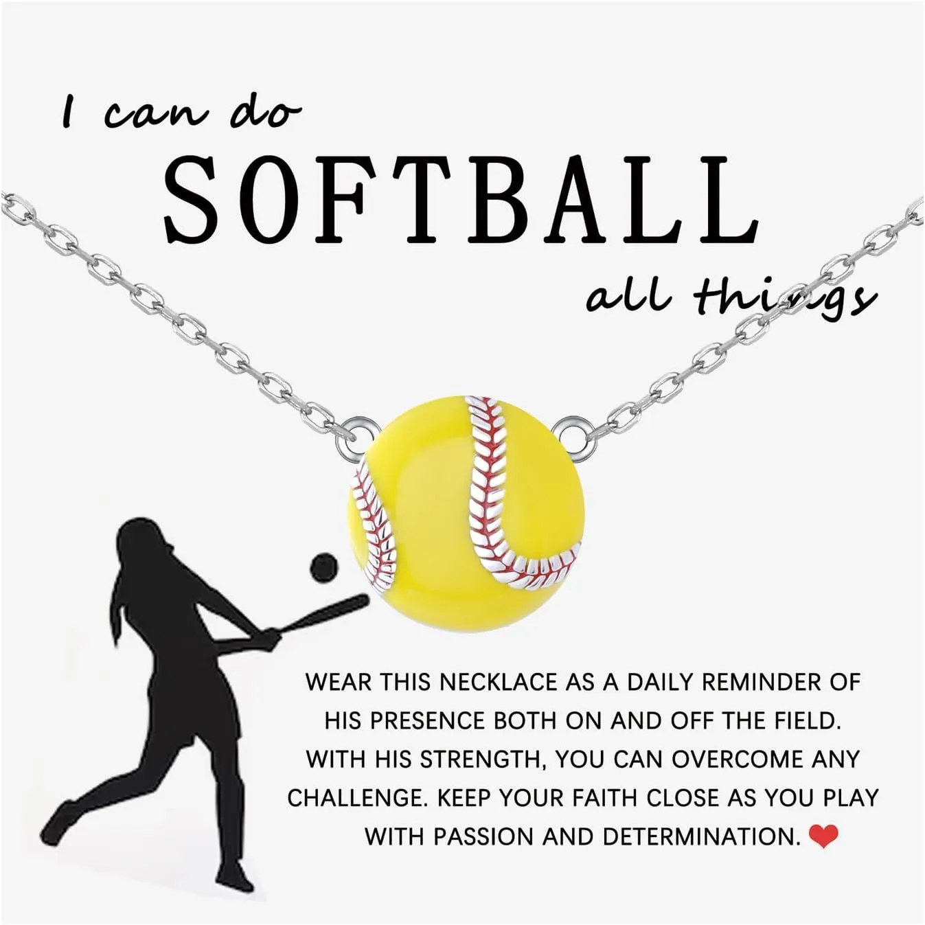 Sport Ball Pendant Necklace for Women - 925 Sterling Silver Softball/Volleyball/Soccer/Basketball/Tennis Sports Ball Jewelry Accessories Team Coach Gifts for Fans