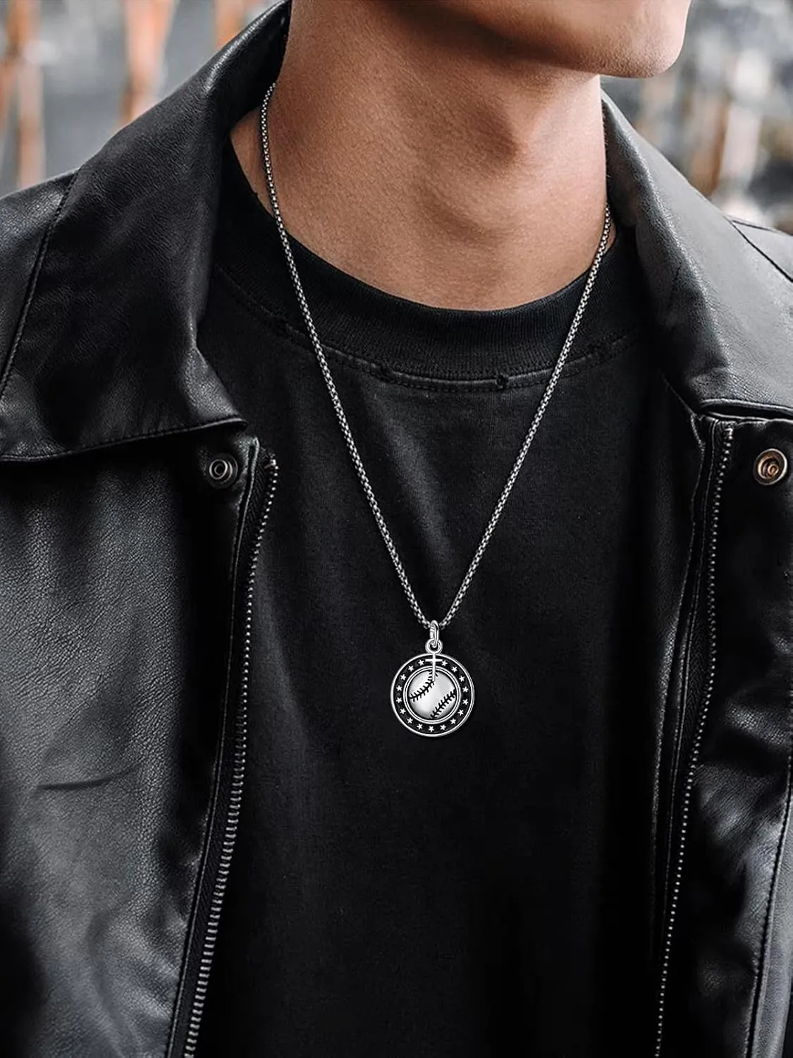 Sport Necklace 925 Sterling Silver Baseball/Soccer/Football Cross Necklace Sport Jewelry Gifts for Women Men