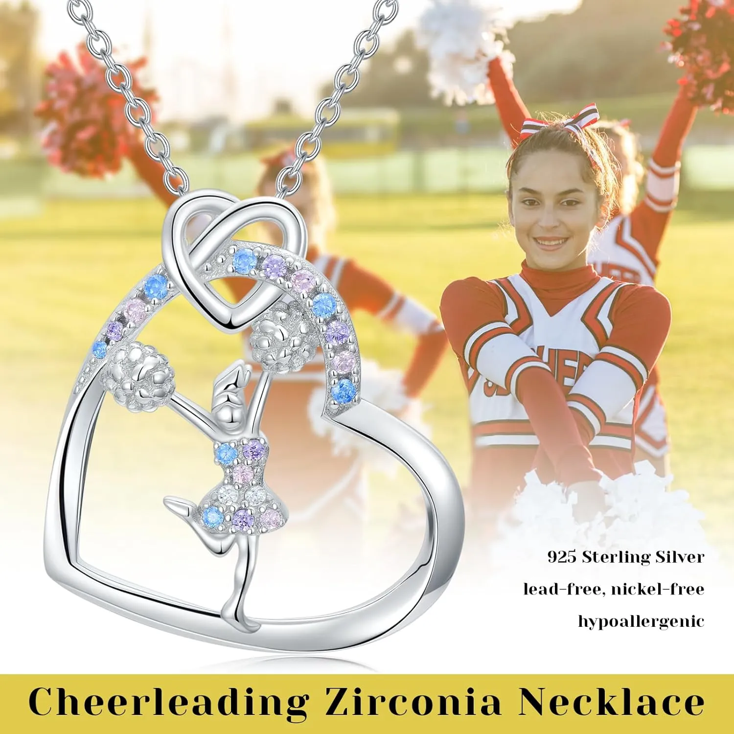 Sport/Music Necklace for Women 925 Sterling Silver Crystal Pendant Tree of Life Jewelry Gifts for Sport Players