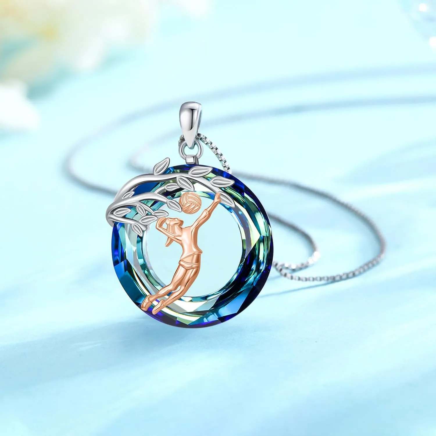 Sport/Music Necklace for Women 925 Sterling Silver Crystal Pendant Tree of Life Jewelry Gifts for Sport Players