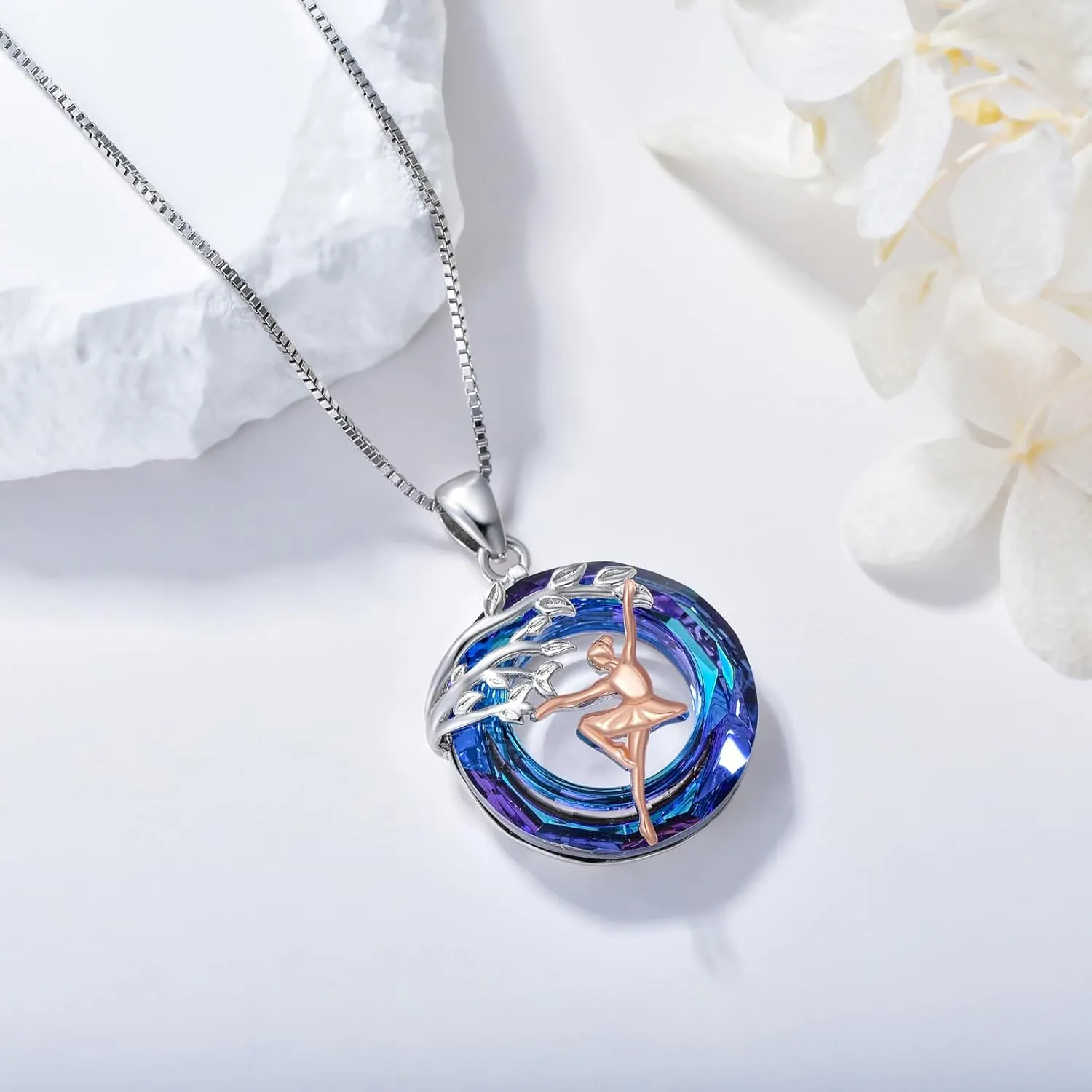 Sport/Music Necklace for Women 925 Sterling Silver Crystal Pendant Tree of Life Jewelry Gifts for Sport Players