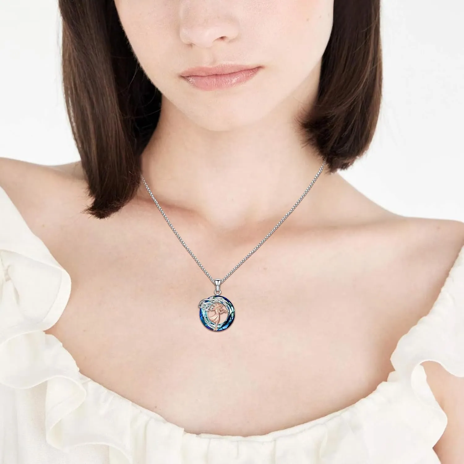 Sport/Music Necklace for Women 925 Sterling Silver Crystal Pendant Tree of Life Jewelry Gifts for Sport Players