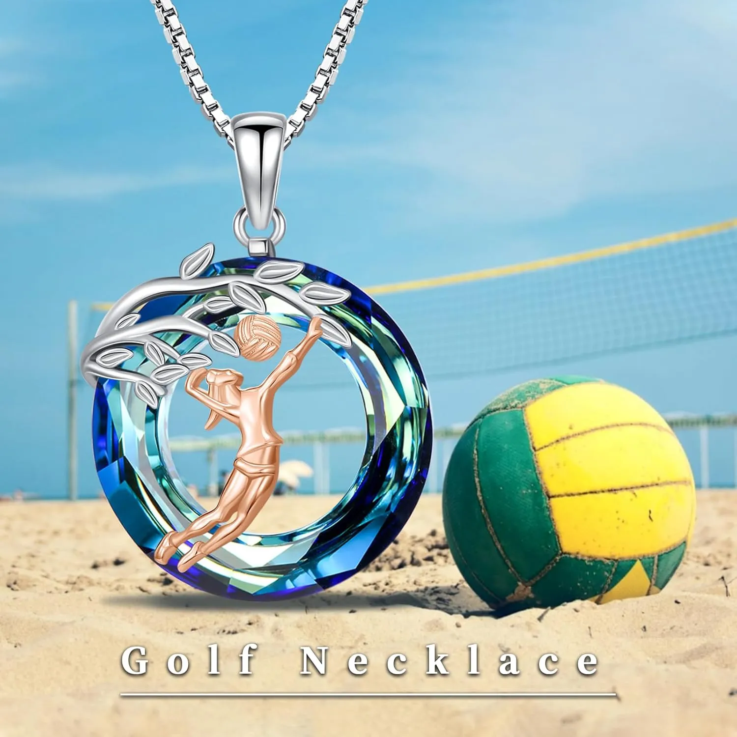 Sport/Music Necklace for Women 925 Sterling Silver Crystal Pendant Tree of Life Jewelry Gifts for Sport Players