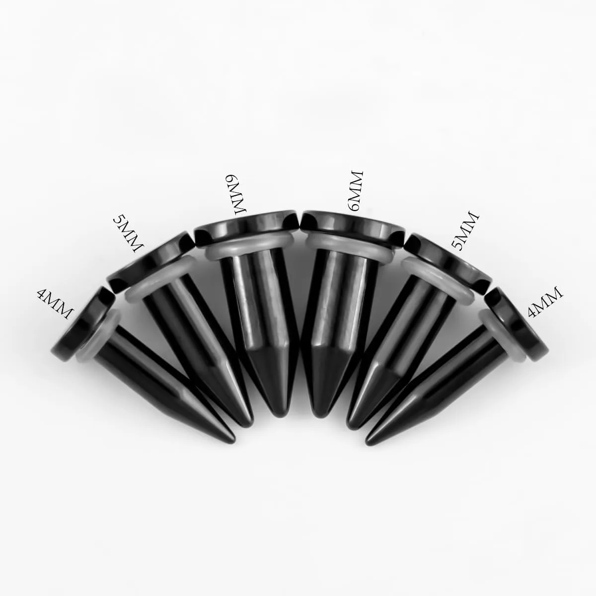 Stainless Steel Stretching Kit Short Taper Expander O-Ring Round | Flat Top Body Piercing Jewelry Small Size Black | Silver Set