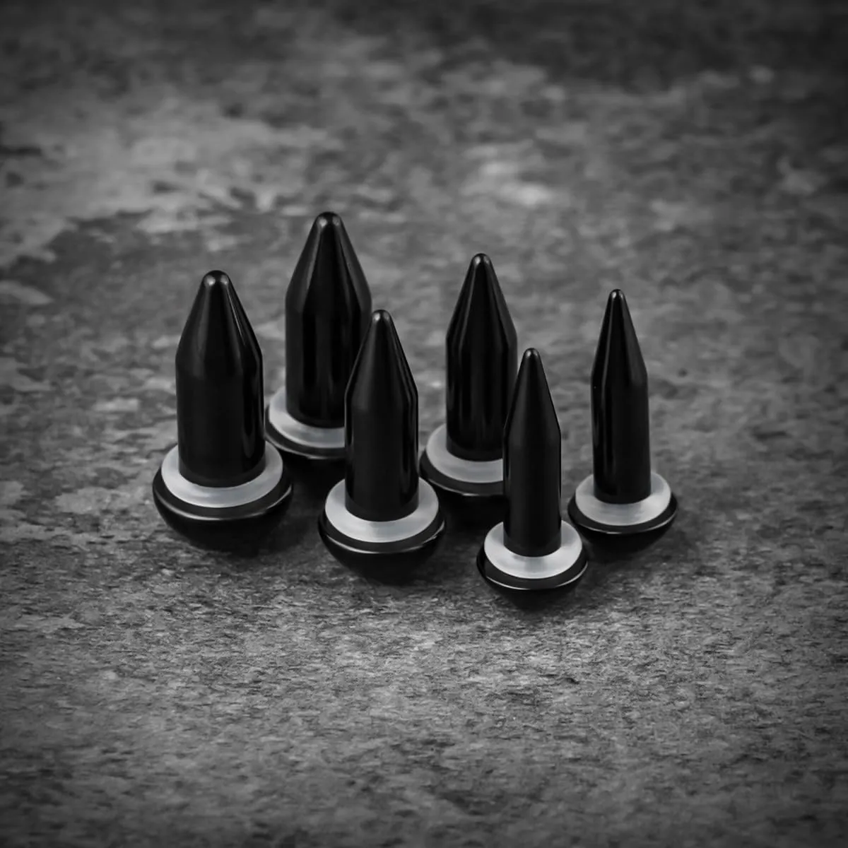 Stainless Steel Stretching Kit Short Taper Expander O-Ring Round | Flat Top Body Piercing Jewelry Small Size Black | Silver Set