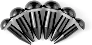 Stainless Steel Stretching Kit Short Taper Expander O-Ring Round | Flat Top Body Piercing Jewelry Small Size Black | Silver Set