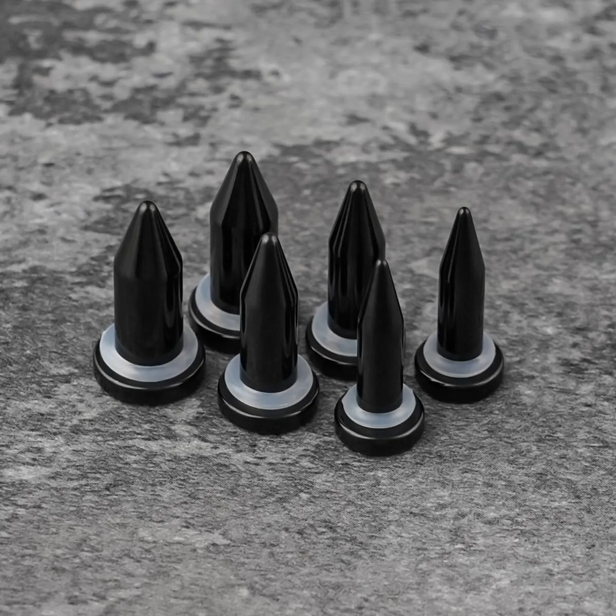 Stainless Steel Stretching Kit Short Taper Expander O-Ring Round | Flat Top Body Piercing Jewelry Small Size Black | Silver Set