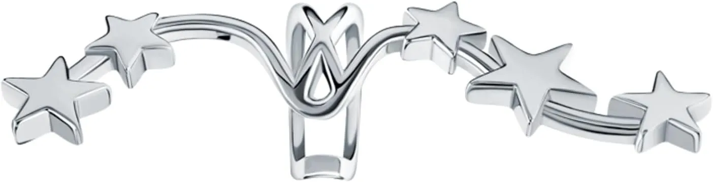 Star Climber Ear Cuff Earring, Sterling Silver Double Wrap Crawler, Non-Pierced Ear Climber Jewelry, Dainty Gift for Her.
