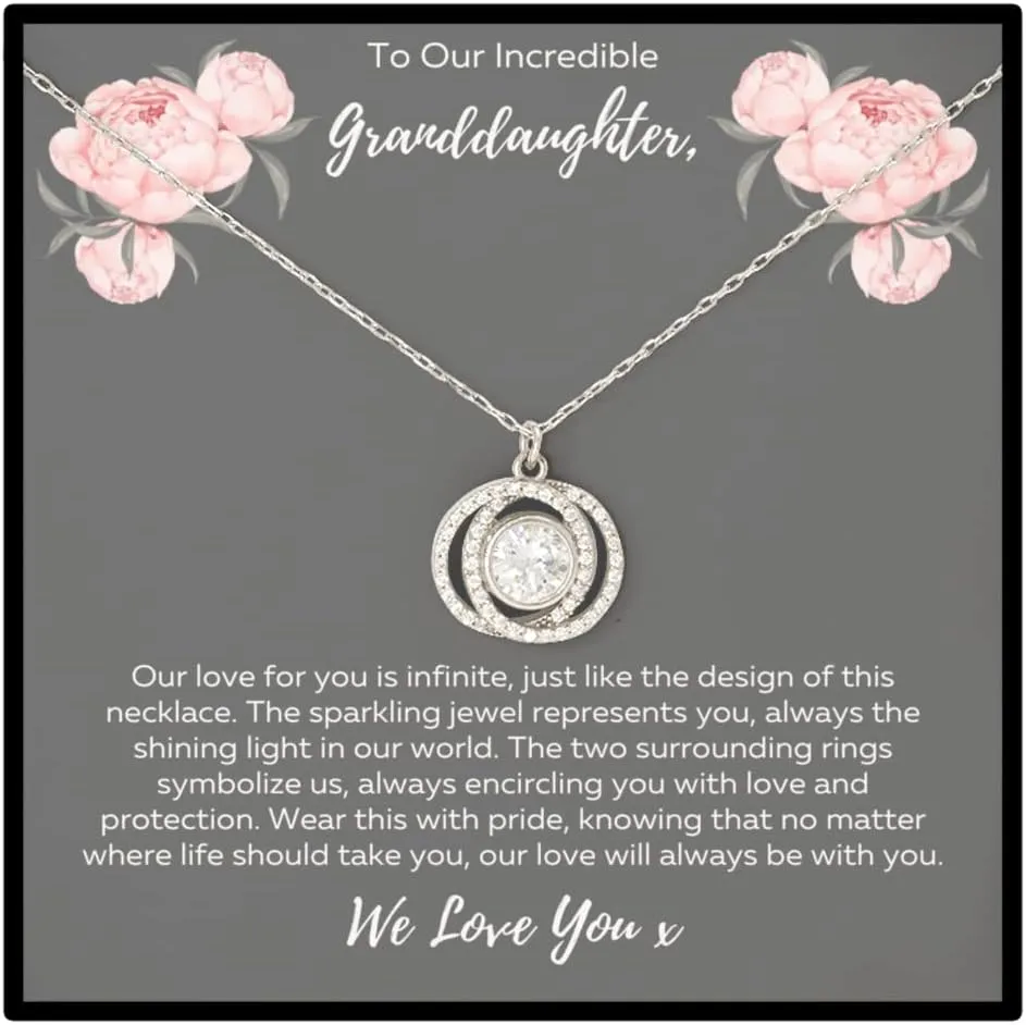 Sterling Silver Granddaughter Necklace from Grandparents - Jewelry Gift for Granddaughter