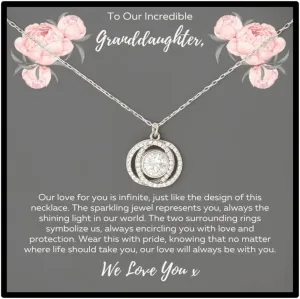 Sterling Silver Granddaughter Necklace from Grandparents - Jewelry Gift for Granddaughter