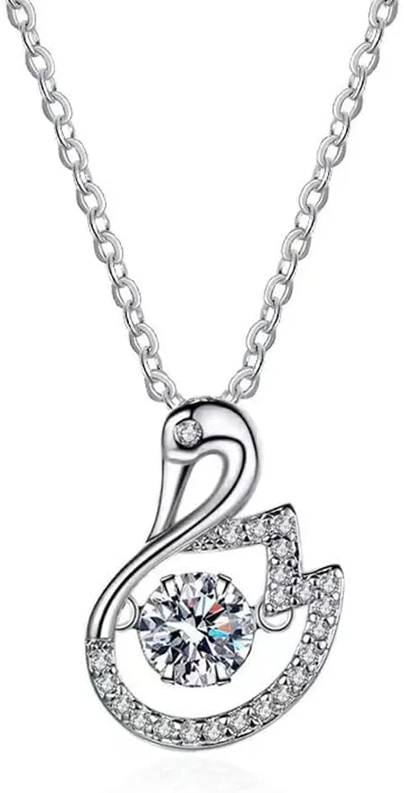 Sterling Silver Necklace for Women Birthstone Necklace Silver Jewelry for Women, Birthday Anniversary Jewelry Gift for Woman Mother Wife Girlfriend