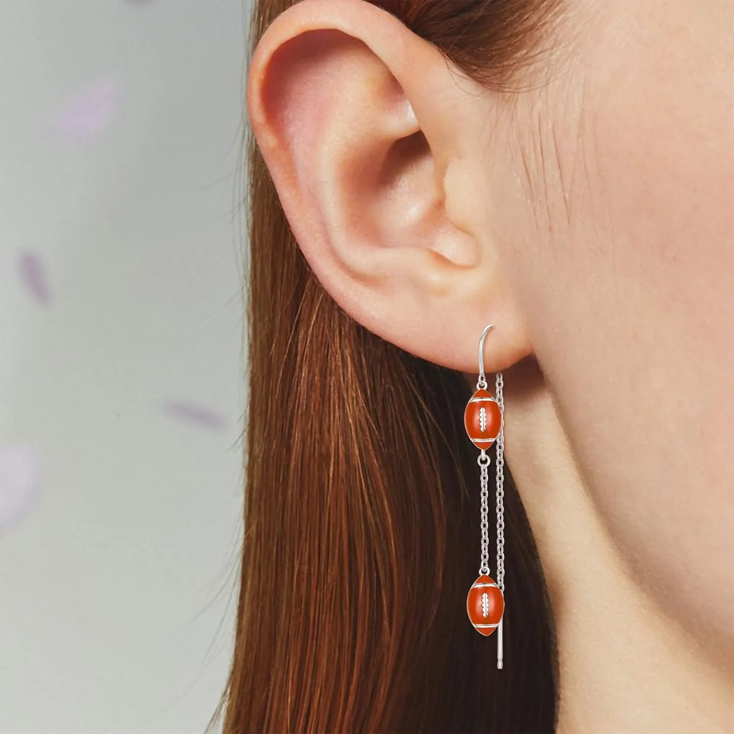 Sterling Silver Sport Earrings for Sport Lovers Dangele Soccer/Football/Baseball/Tennis/Volleyball Earrings Sport Jewelry Gift