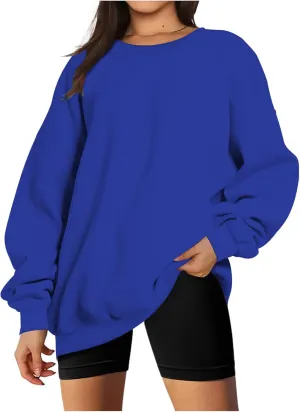 Stessotudo Oversized Sweatshirts for Women Crewneck Long Sleeve Baggy Boyfriend Tops Loose Fit Solid Casual Y2K Streetwear