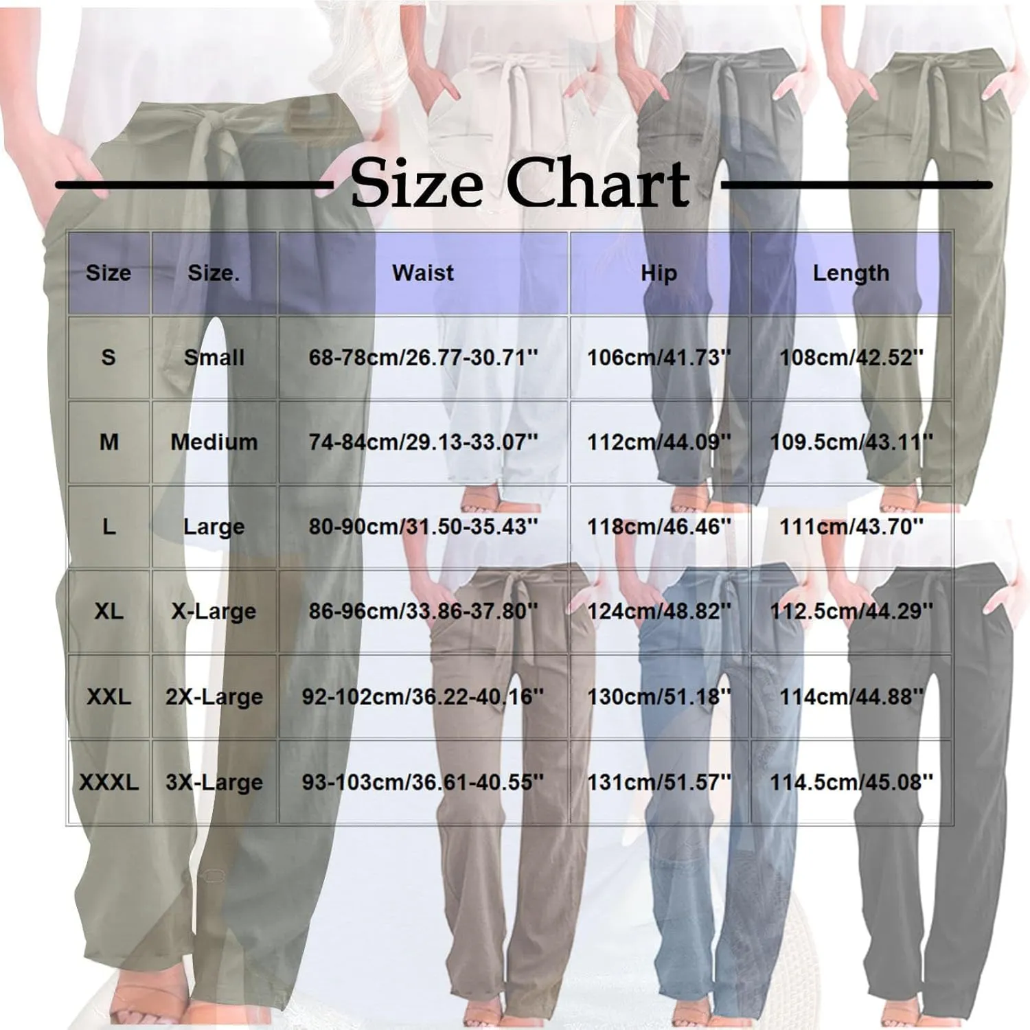 Straight Leg Linen Pants for Women Summer Lightweight Drawstring High Waist Trousers Boho Loose Beach Pants