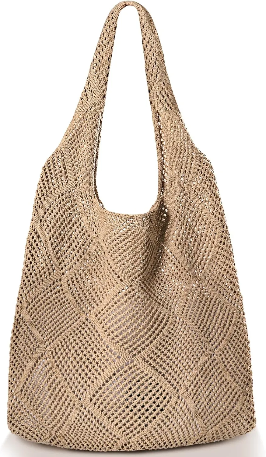 Straw Beach Bags for Women - Summer Woven Tote Bag Shoulder Handbags, Large Beach Bag for Women for Holiday