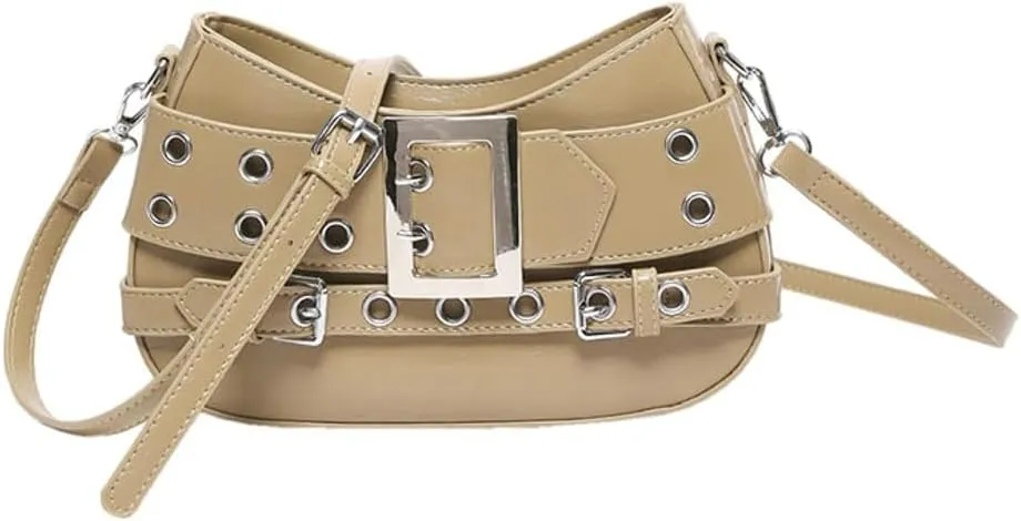 Studded Purse Women 2025 Y2K Handbag Rivet Punk Hobo Purse Satchel Vintage Designer Shoulder Crossbody Bag with Buckle