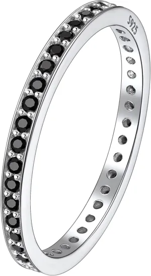 Suplight 925 Sterling Silver Eternity Rings Cubic Zirconia Fake Diamond Stackable Wedding Engagement Bands for Women(with Gift Box)