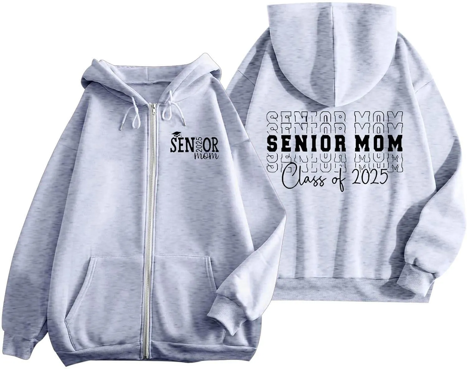 Sweatshirt for Women Senior Mom 2025 Womens Zip Up Hoodies Long Sleeve Fall Oversized Sweatshirts
