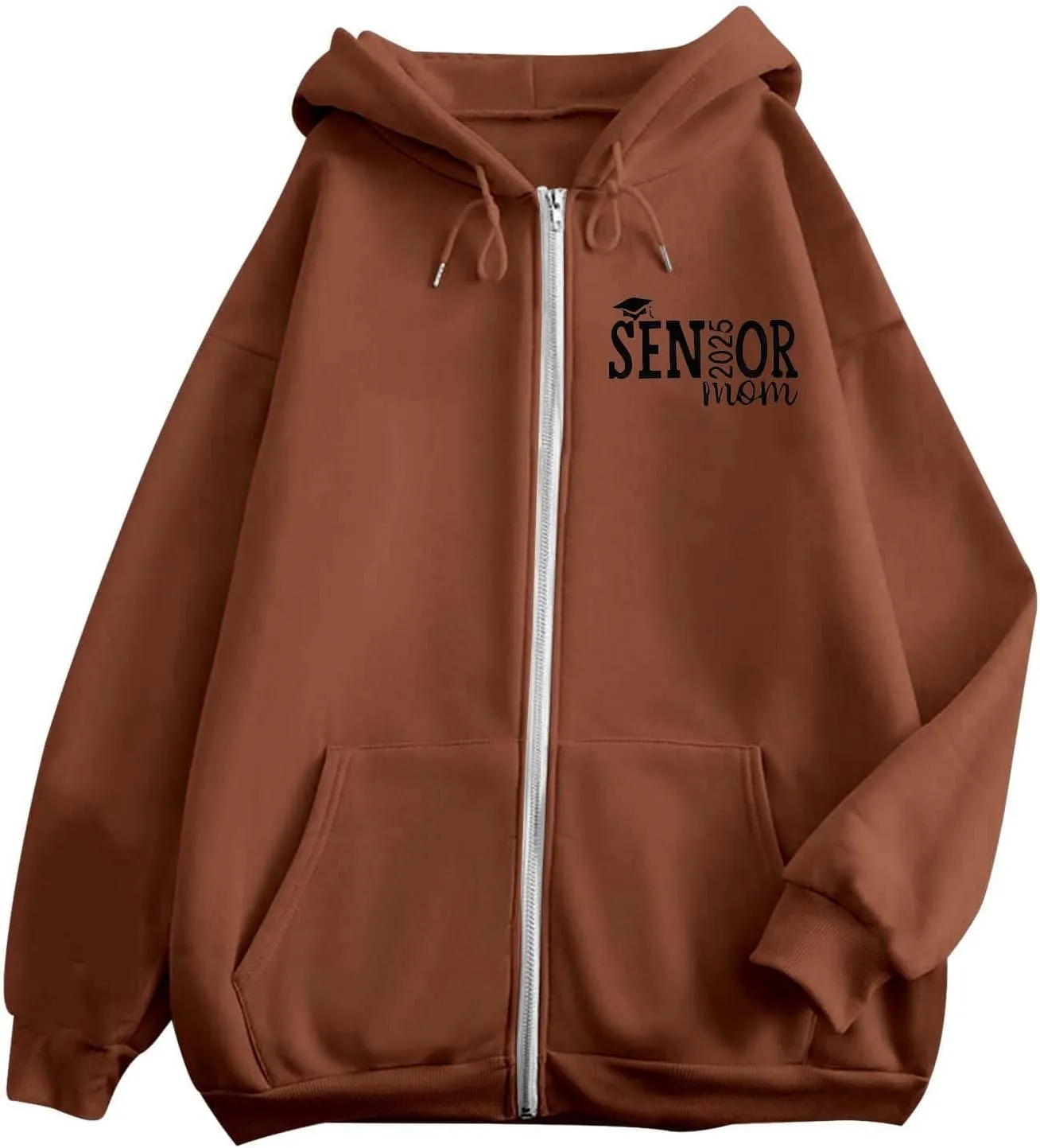 Sweatshirt for Women Senior Mom 2025 Womens Zip Up Hoodies Long Sleeve Fall Oversized Sweatshirts