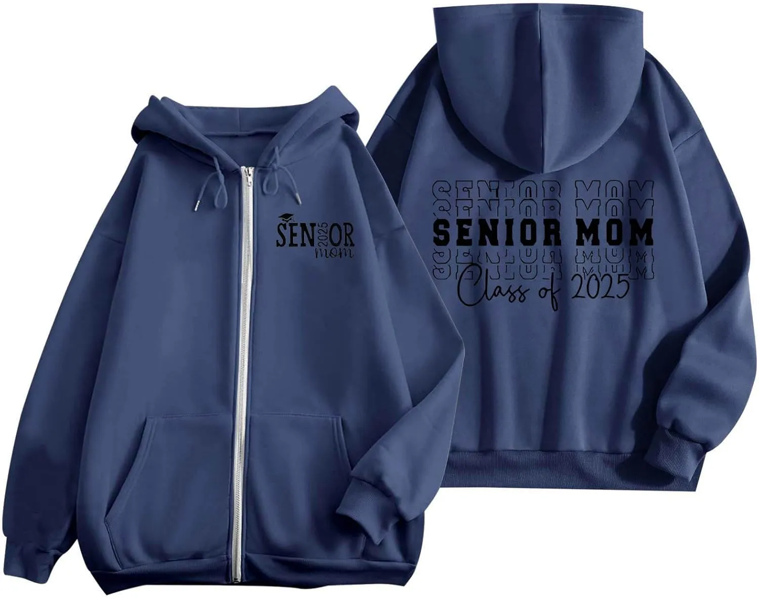 Sweatshirt for Women Senior Mom 2025 Womens Zip Up Hoodies Long Sleeve Fall Oversized Sweatshirts